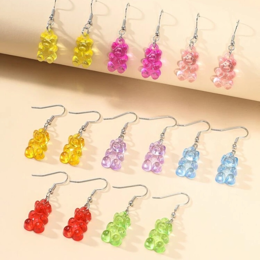 $15 for 3 pairs Transparent gummy bear earrings handmade new